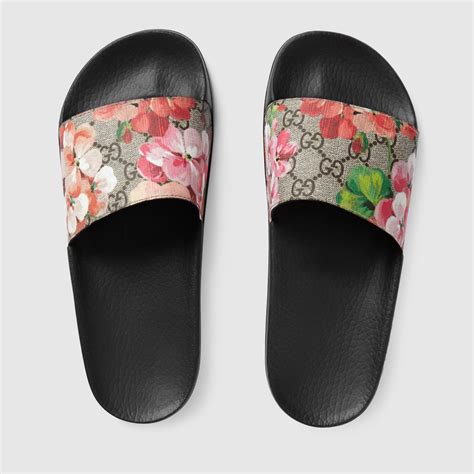 gucci bloom supreme slides|Gucci Bloom slides women.